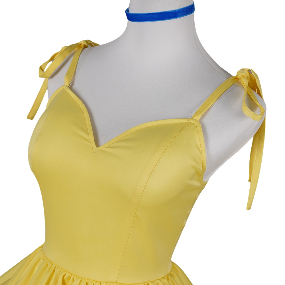 Asuka Langley Eva Cosplay Costume Yellow Dress Summer Anime Cosplay Outfit-Astricos