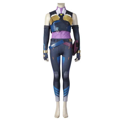 Valorant Neon Cosplay Costume – Blue Combat Uniform for Women | Full Set for Halloween & Party | Astricos-Astricos