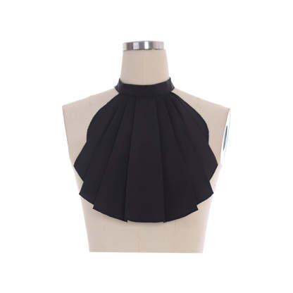 Victorian Black Jabot Tie for Men - Elegant Medieval Cosplay Accessory-Astricos