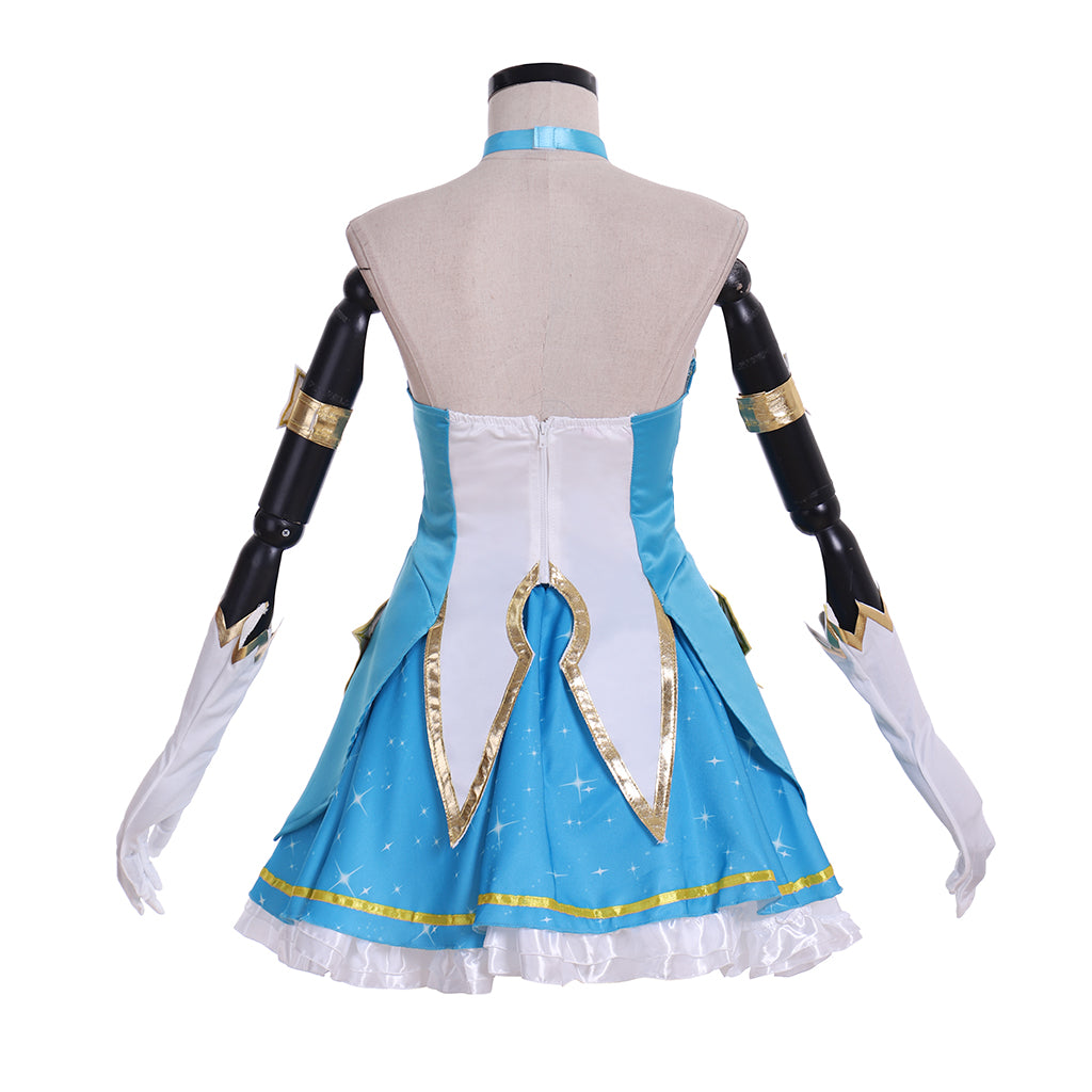 LOL Soraka Cosplay Costume – Guardian New Skin Sexy Blue Tube Dress for Women & Girls-Astricos
