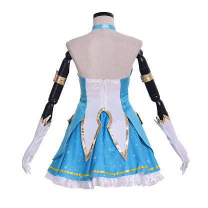 LOL Soraka Cosplay Costume – Guardian New Skin Sexy Blue Tube Dress for Women & Girls-Astricos