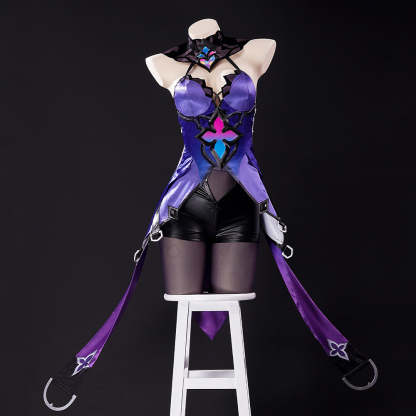 Honkai Star Rail Black Swan Cosplay Costume - Purple Dress & Wig Set | Astricos-Astricos