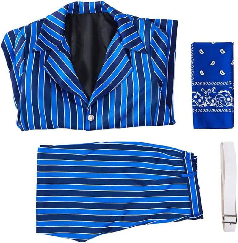 Men Austin Blue Spy Movie Cosplay Costume - 60s Vintage Espionage Outfit-Astricos