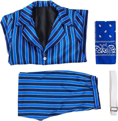 Men Austin Blue Spy Movie Cosplay Costume - 60s Vintage Espionage Outfit-Astricos