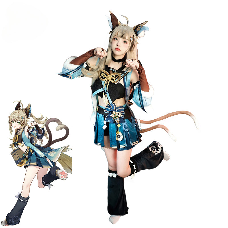 Genshin Impact Kirara Cat Style Uniform Cosplay Costume for Women - Halloween & Cosplay-Astricos