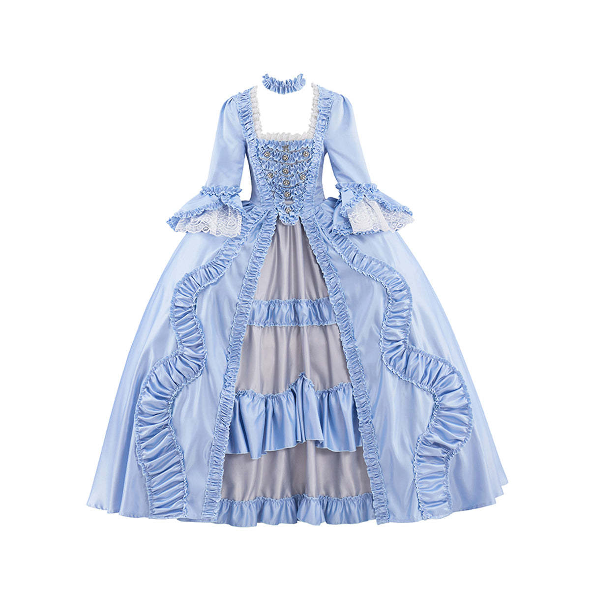 Elegant Rococo Light Blue Dress – Premium Cosplay Costume for Enthusiasts-Astricos
