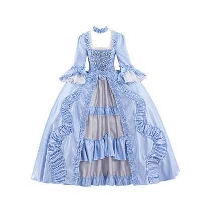 Elegant Rococo Light Blue Dress – Premium Cosplay Costume for Enthusiasts-Astricos