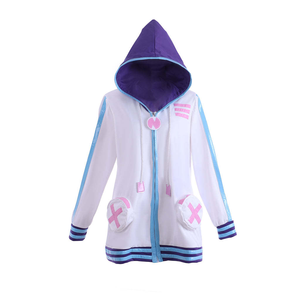 Purple Heart Cosplay Hoodie | Hyperdimension Neptunia Zip-Up Sweatshirt | Unisex Anime Jacket-Astricos