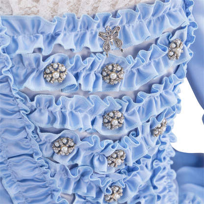 Elegant Rococo Light Blue Dress – Premium Cosplay Costume for Enthusiasts-Astricos