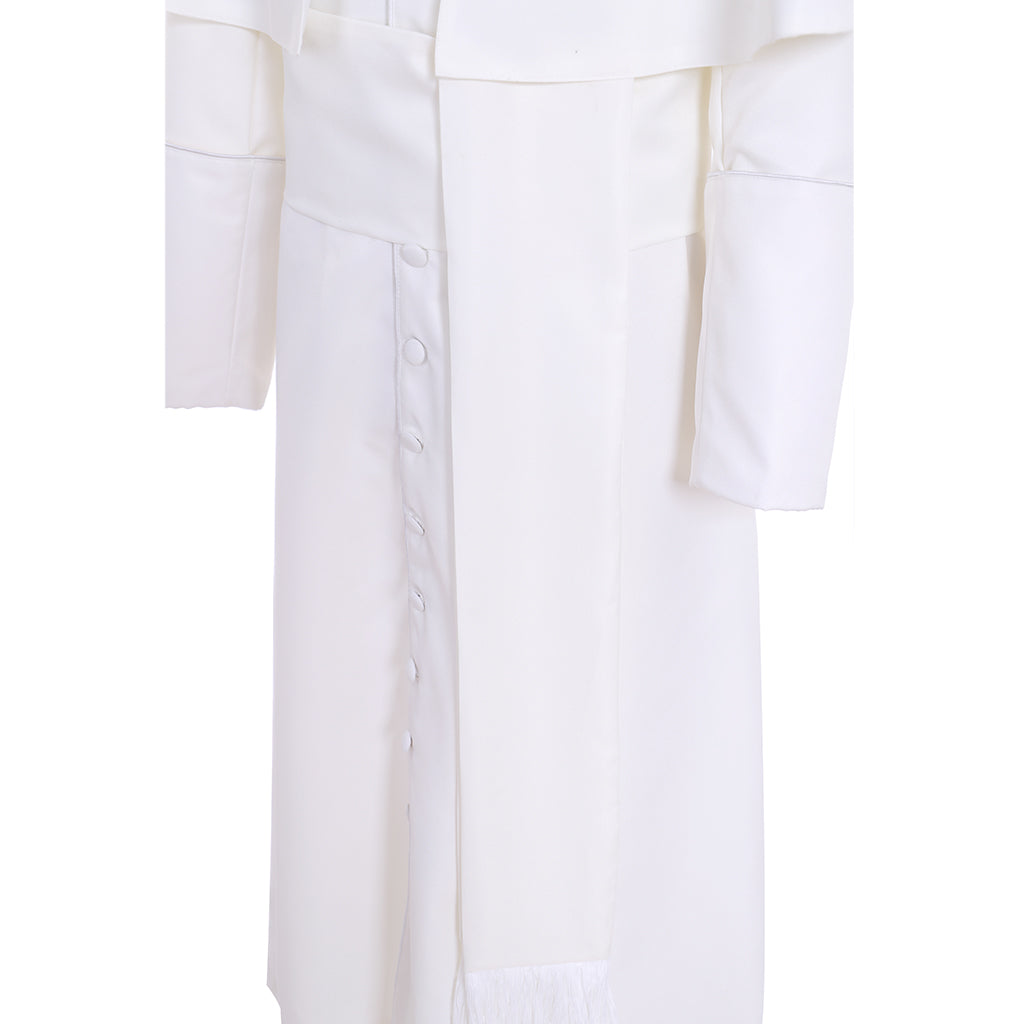 Authentic Roman White Priest Cassock Robe - Medieval Clergyman Vestments & Gothic Wizard Costume-Astricos