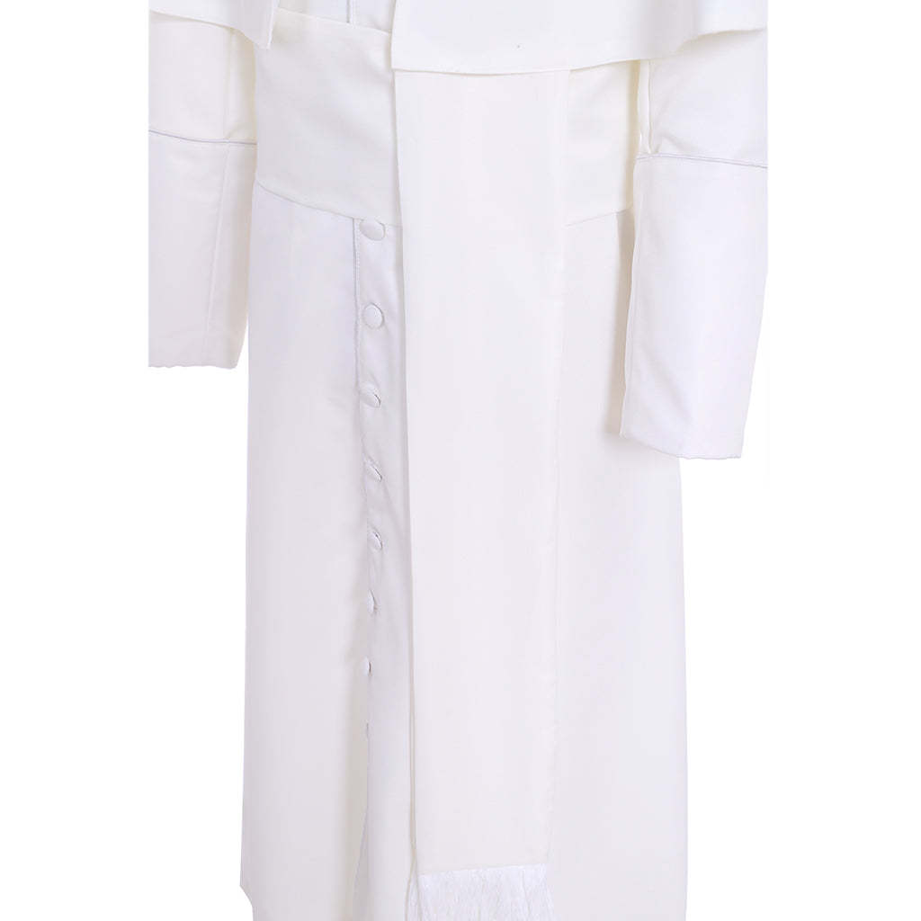 Authentic Roman White Priest Cassock Robe - Medieval Clergyman Vestments & Gothic Wizard Costume-Astricos