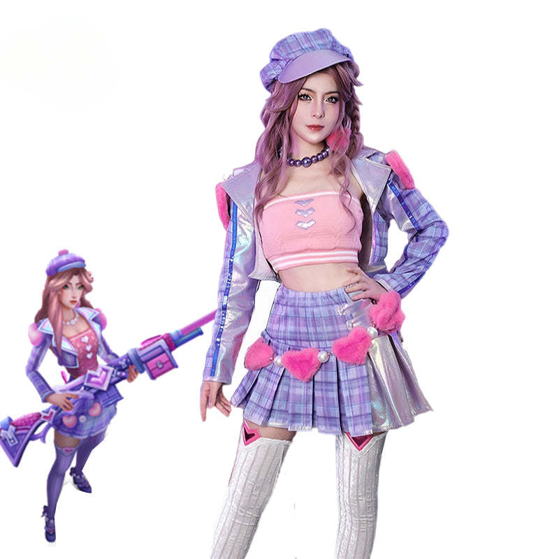 LOL Heartache & Heartthrob Caitlyn Cosplay Costume - Valentine's Day Special-Astricos