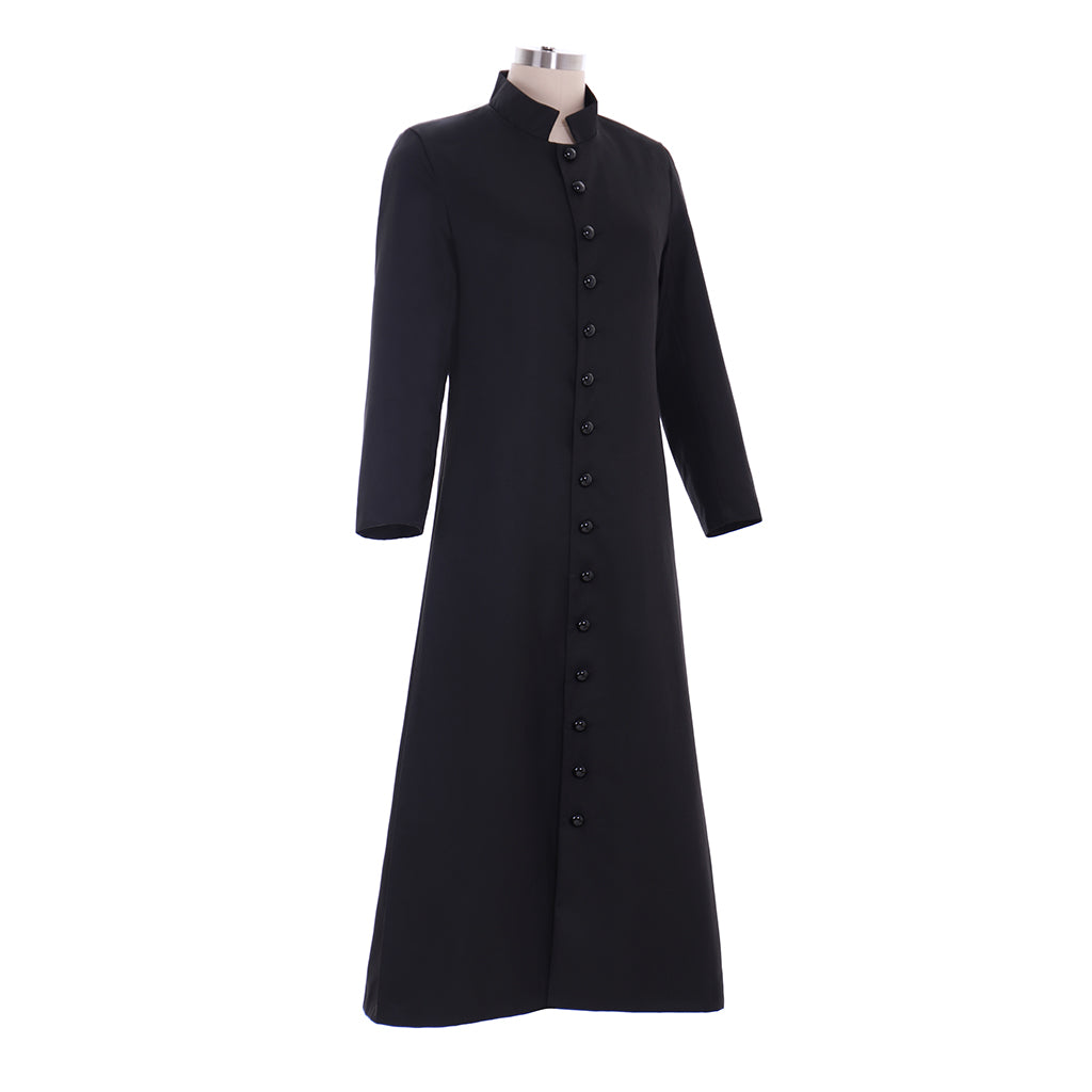 Men's Black Clergy Robes - Authentic Cassock Church Priest Costume for Liturgical & Cosplay-Astricos