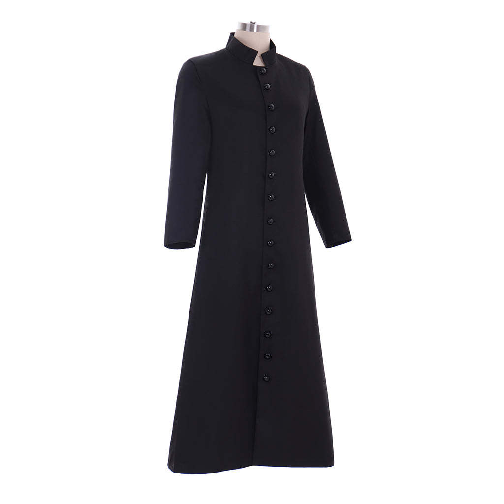 Men's Black Clergy Robes - Authentic Cassock Church Priest Costume for Liturgical & Cosplay-Astricos