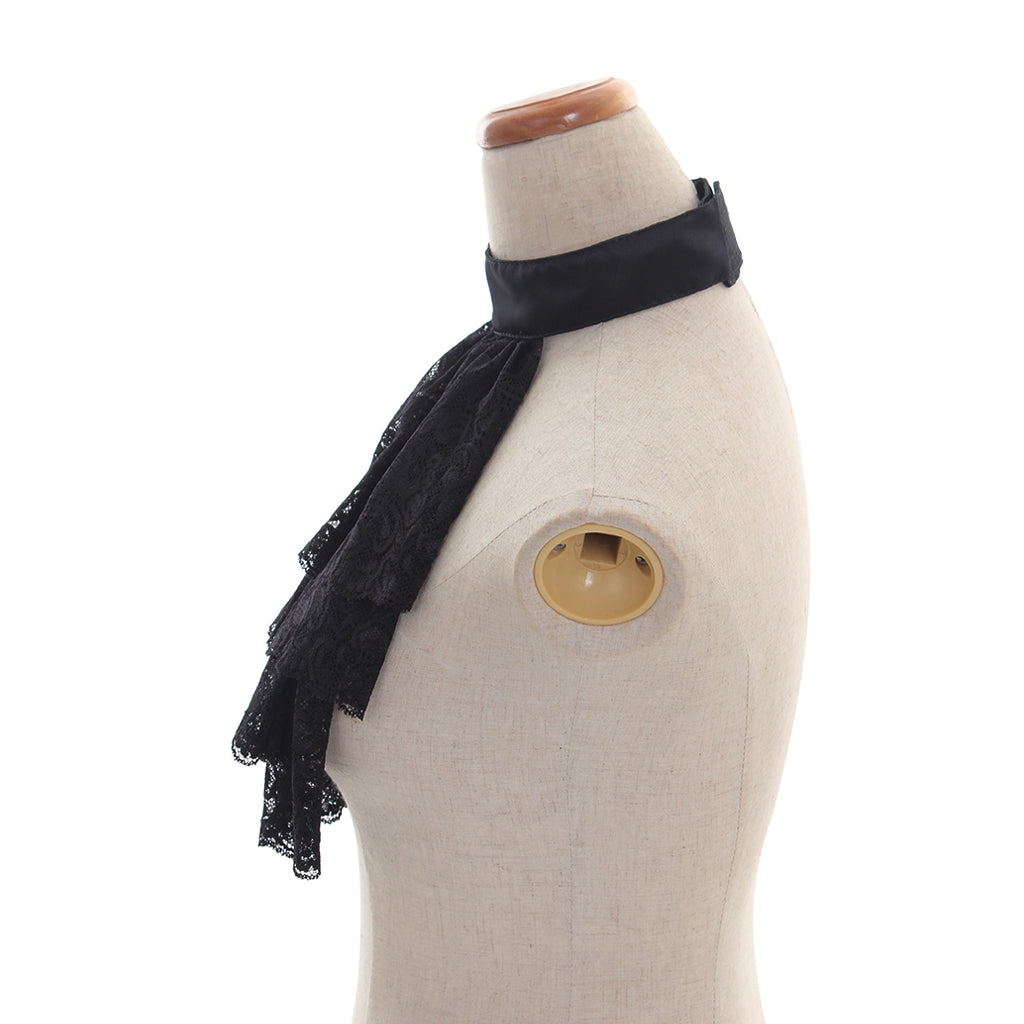 Victorian Black Lace Detachable Collar & Cuffs - Gothic Cosplay & Historical Costume Accessories-Astricos