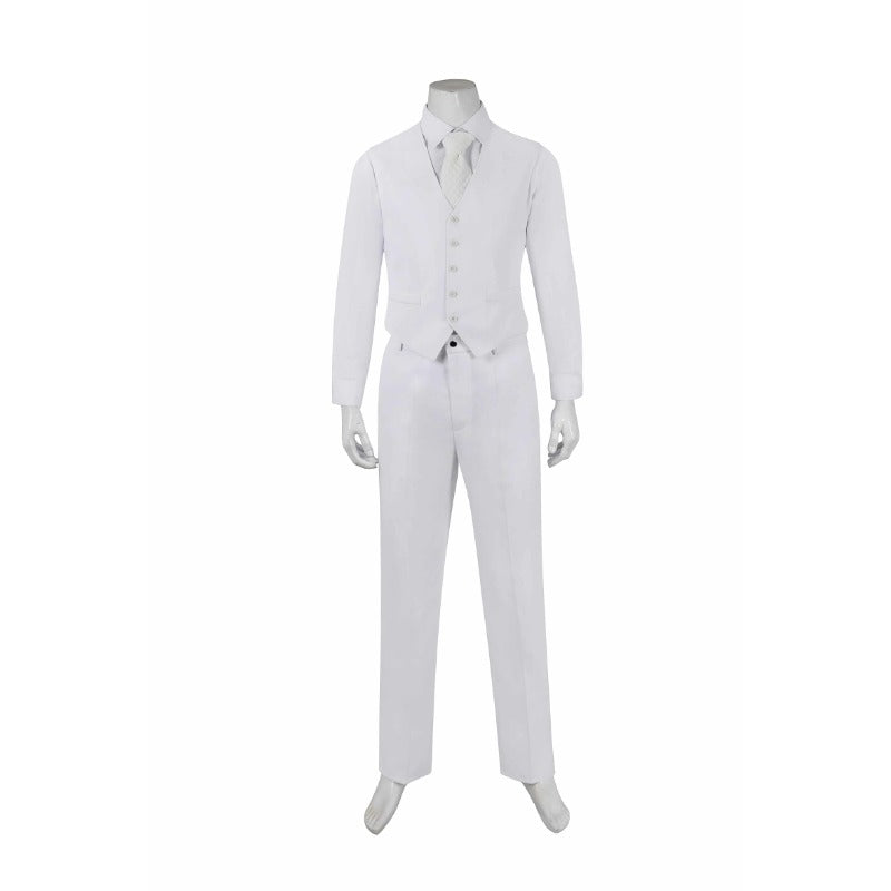 Joker 2 Arthur Fleck White Cosplay Costume Full Set - Premium Suit, Shirt, Vest, Pants & Tie-Astricos
