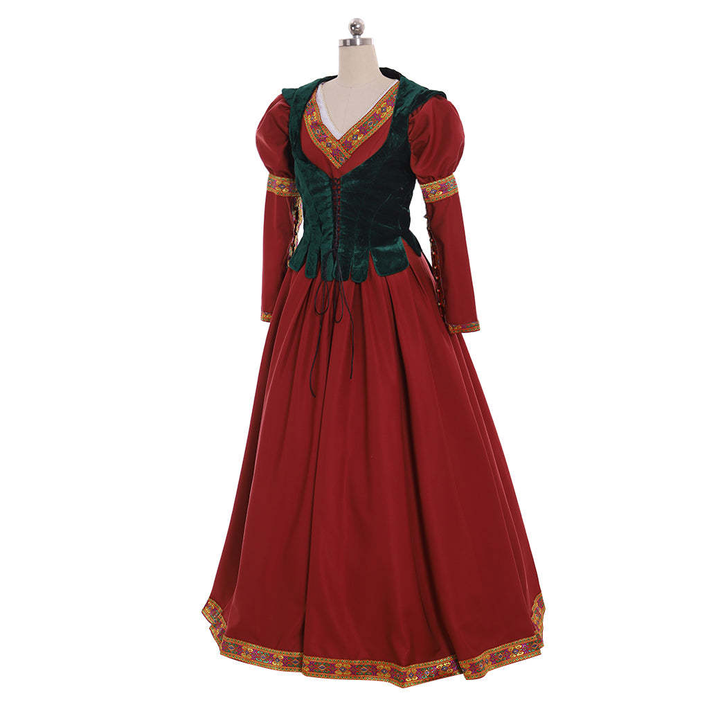 Renaissance Victorian Court Royal Princess Corset Dress Suit - Medieval Tudor Queen Costume-Astricos