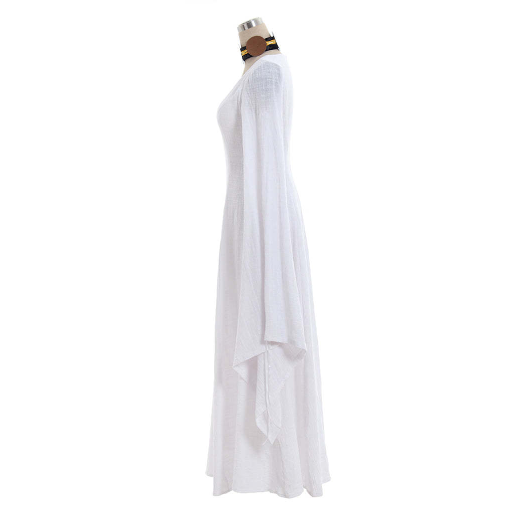 Medieval White Robe Dress for Renaissance, Regency & Tudor Themed Events | Astricos-Astricos