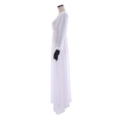 Elegant Women's Evening Gown - V-Neck Long Sleeved A-Line Floor Length Dress for Cosplay-Astricos