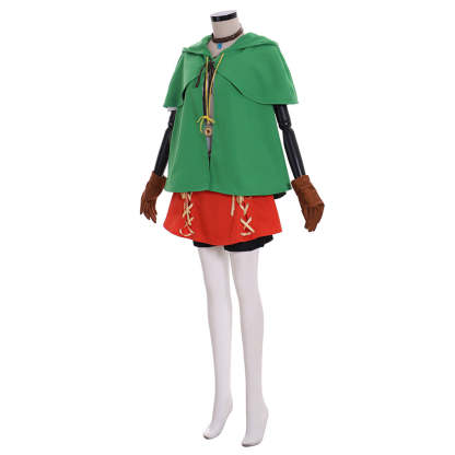 Linkle Cosplay Elf Costume Full Set - Green Cloak, Shirt, Pants, Skirt | Astricos-Astricos
