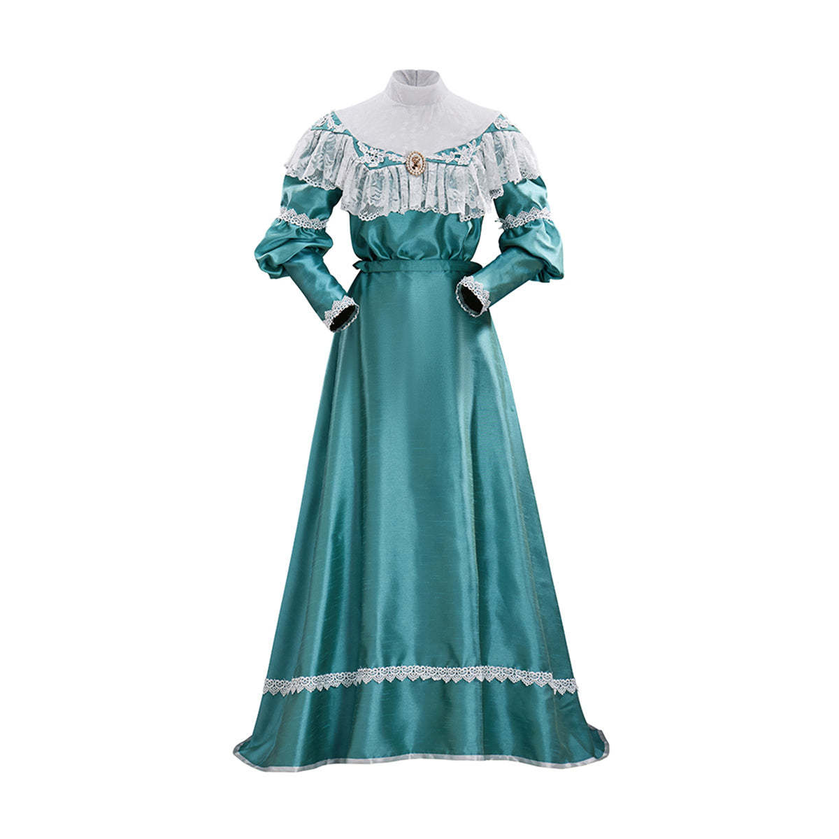 Victorian Off-Shoulder Green Dress - Elegant Anime Cosplay Costume | Astricos-Astricos