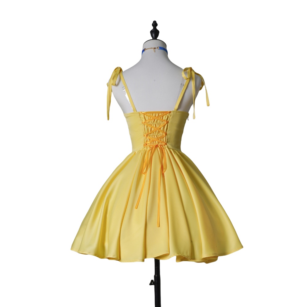 Asuka Langley Eva Cosplay Costume Yellow Dress Summer Anime Cosplay Outfit-Astricos