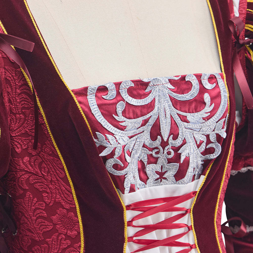 Tudor Dynasty Rose Pink Dress Cosplay Costume - Authentic Historical Outfit-Astricos