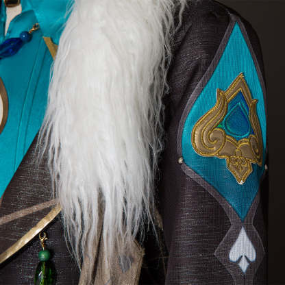 Honkai Star Rail Aventurine Cosplay Costume Wig & Earrings Set | Authentic Game Cosplay Accessories-Astricos