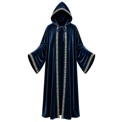 Medieval Renaissance Hooded Wizard Robe Cosplay Costume Custom For Halloween Party