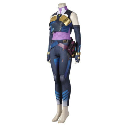 Valorant Neon Cosplay Costume – Blue Combat Uniform for Women | Full Set for Halloween & Party | Astricos-Astricos