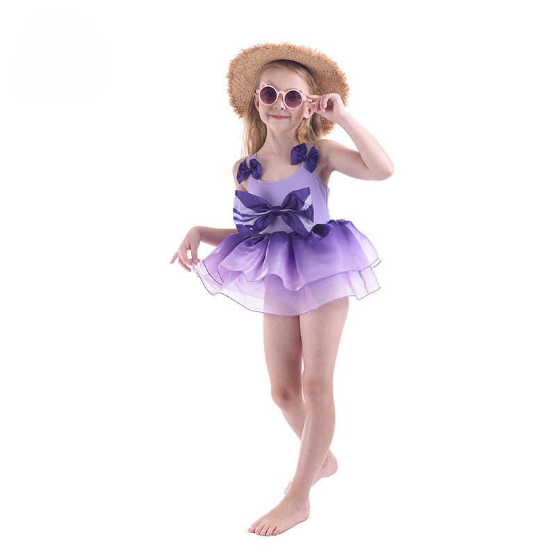 3 - 14 years Summer Girl One Piece Swimsuit Toddler Princess Bowknot Children Kokomi Swimwear Kids Bikini Bathing Suit - Astricos