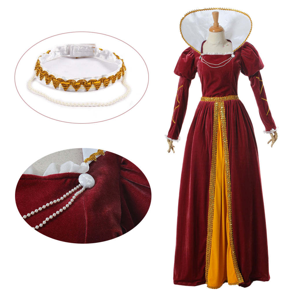 Victoria Ball Gown Medieval Renaissance Queen Costume | Elegant Vintage Gothic Dress for Halloween & Carnival-Astricos