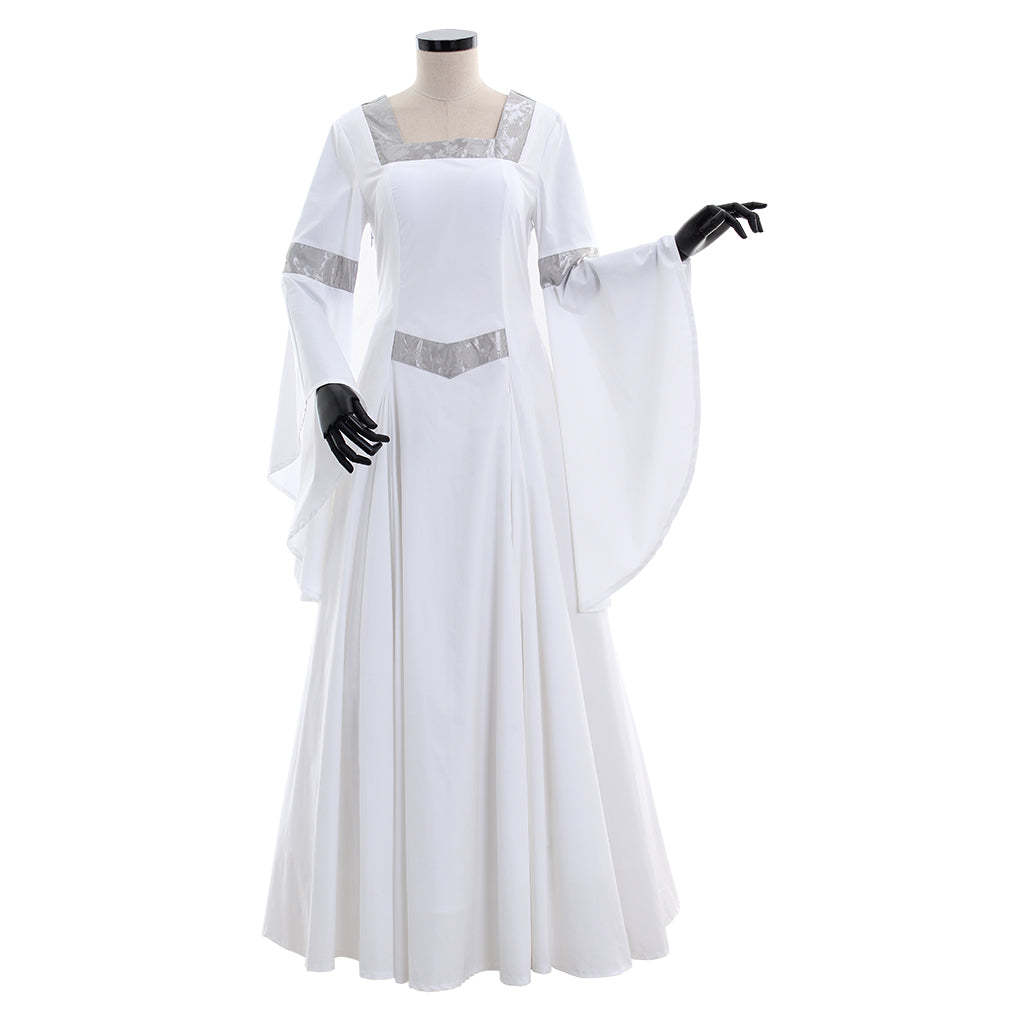 White Medieval Dress Renaissance Princess Costume | Elegant Cosplay & Wedding Gown-Astricos