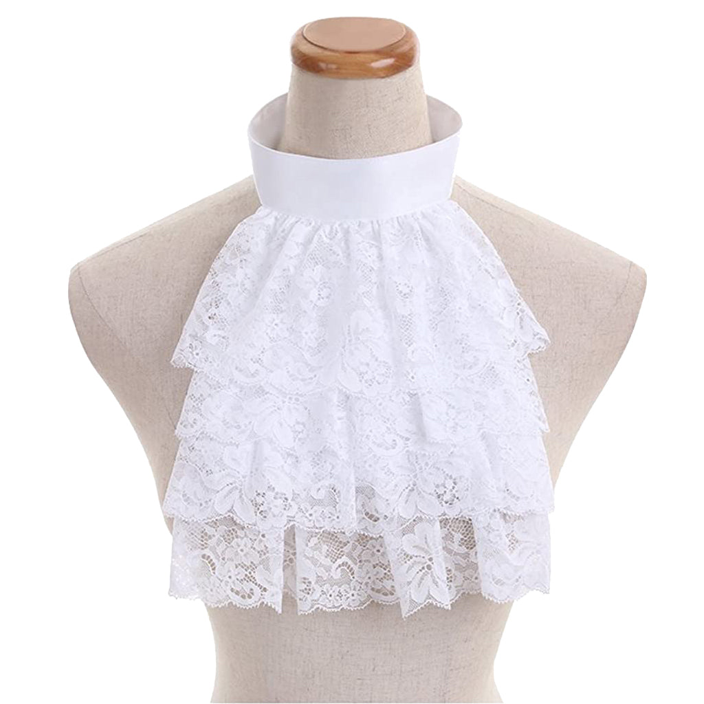 Victorian-Style White Lace Detachable Collar and Cuffs - Elegant Cosplay Accessories-Astricos