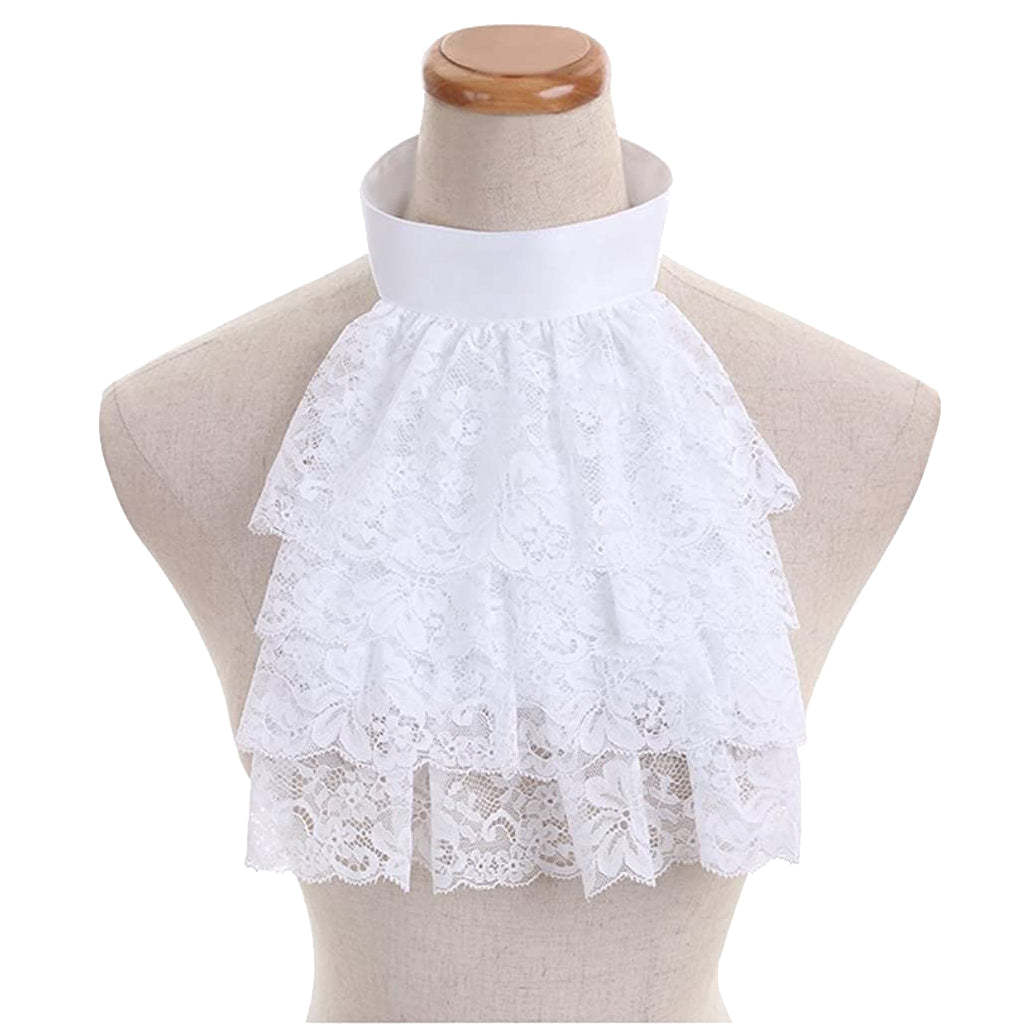Victorian-Style White Lace Detachable Collar and Cuffs - Elegant Cosplay Accessories-Astricos