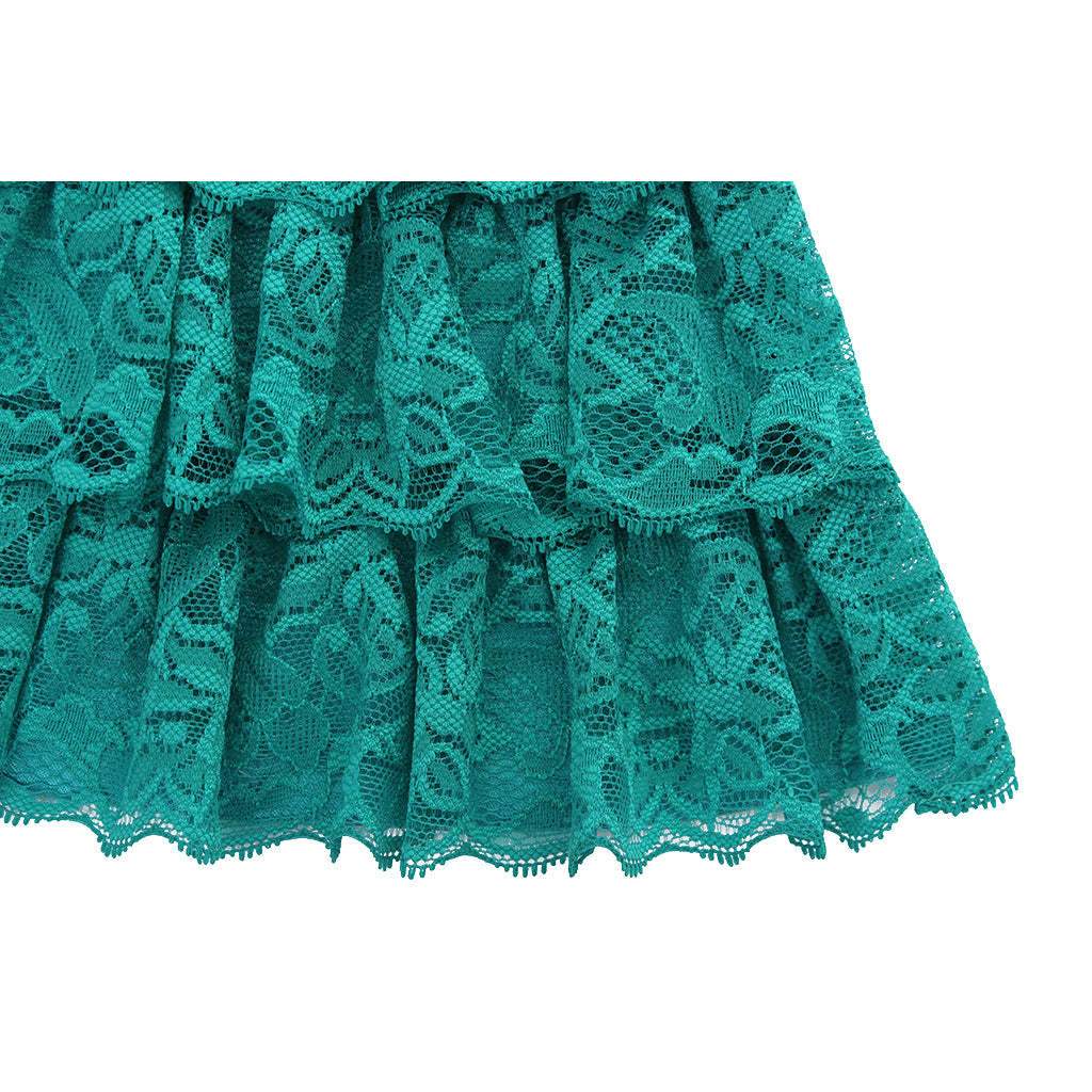 Victorian-Style Green Lace Detachable Collar - Elegant Cosplay Accessory-Astricos