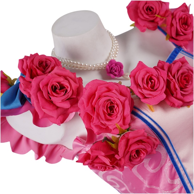 Star Academy Cosplay Costume - Meixing Transformation Red Rose Pink Evening Gown for Anime Fans-Astricos