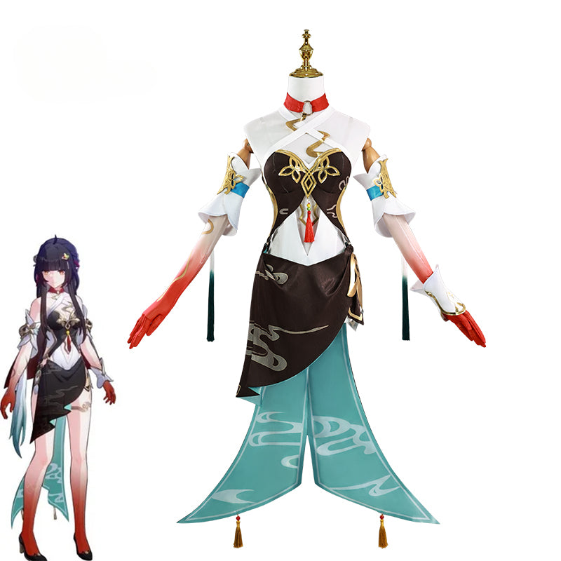Honkai Star Rail Lingsha Cosplay Costume - Vidyadhara Healer Outfit for Women-Astricos