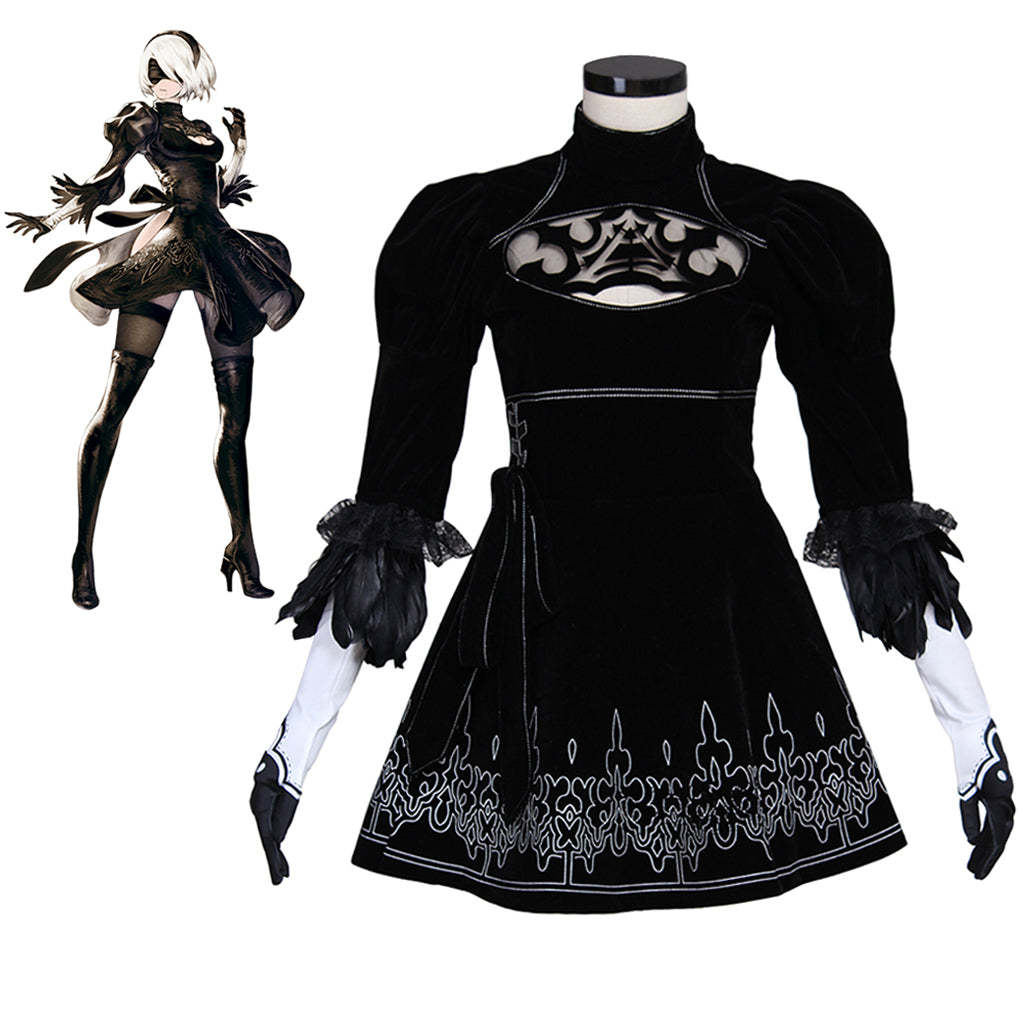 Nier Automata Yorha 2B Sexy Cosplay Costume | Premium Game Cosplay Outfit-Astricos