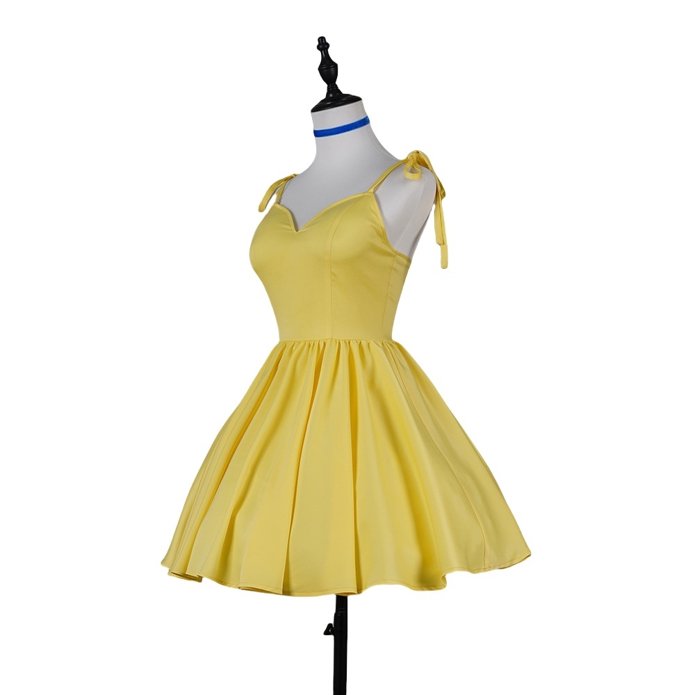 Asuka Langley Eva Cosplay Costume Yellow Dress Summer Anime Cosplay Outfit-Astricos