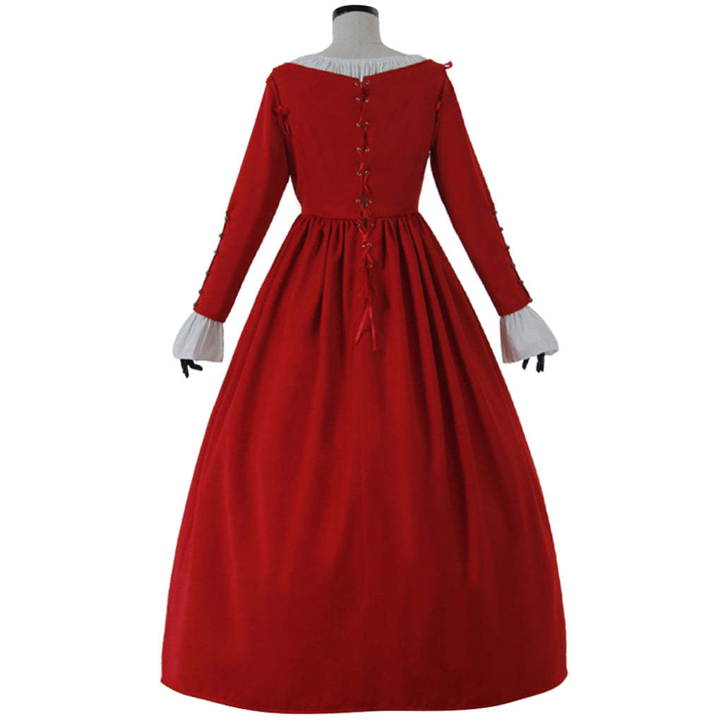 Women's Red Medieval Renaissance Victorian Princess Costume for Evening Balls & Theme Parties-Astricos