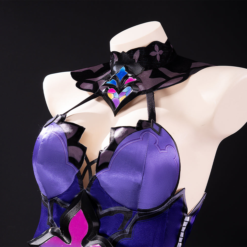 Honkai Star Rail Black Swan Cosplay Costume - Purple Dress & Wig Set | Astricos-Astricos