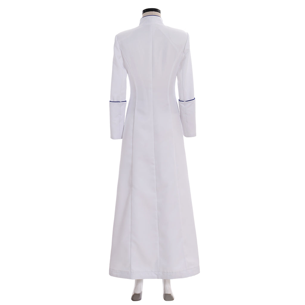 Roman Women White Priest Cassock Robe Gown - Medieval Clergyman Vestments-Astricos