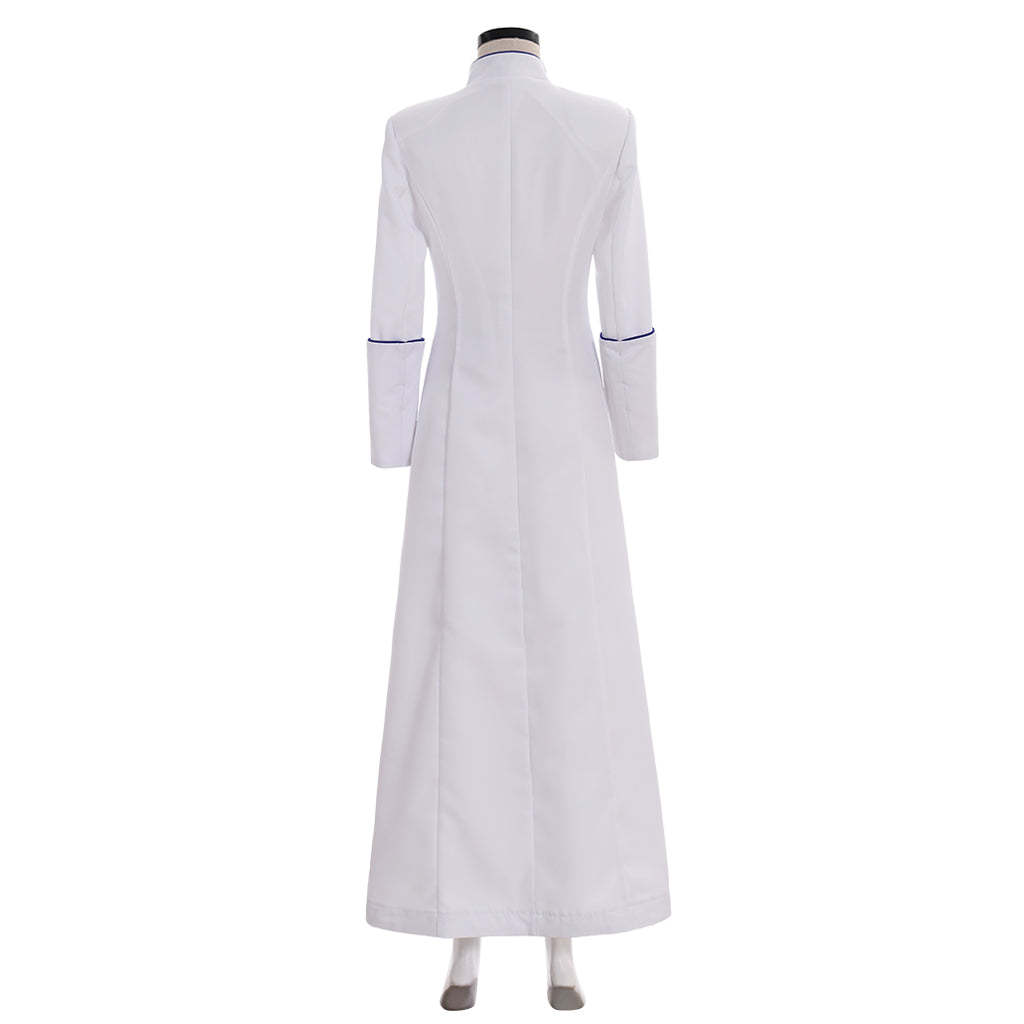 Roman Women White Priest Cassock Robe Gown - Medieval Clergyman Vestments-Astricos