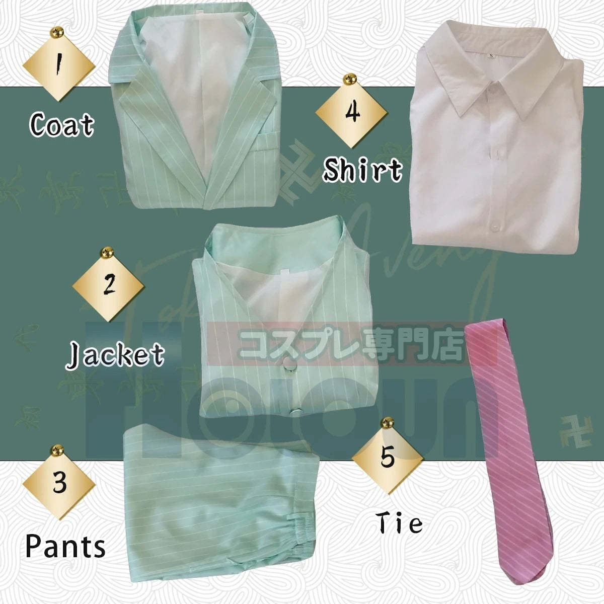 Bonten Rindo Haitani Ran Cosplay Costume - Tokyo Anime Blue Green Suit for Halloween & Casual Wear-Astricos