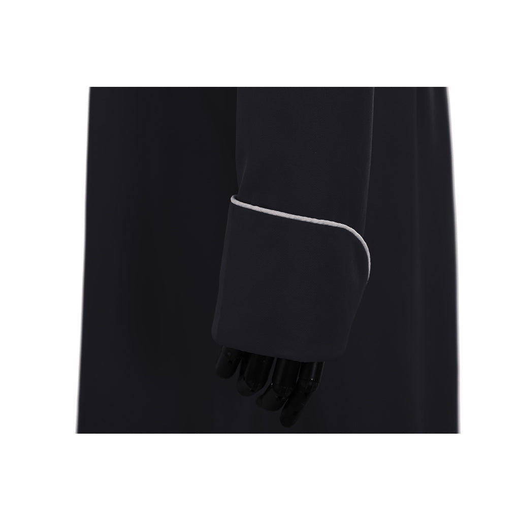 Medieval Men's Vintage Christian Priest Cosplay Costume - Authentic Black Robe for Halloween-Astricos