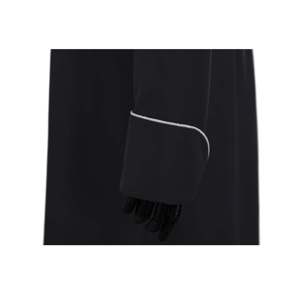 Medieval Men's Vintage Christian Priest Cosplay Costume - Authentic Black Robe for Halloween-Astricos