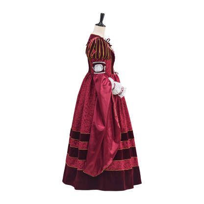 Tudor Dynasty Rose Pink Dress Cosplay Costume - Authentic Historical Outfit-Astricos