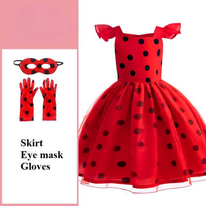 French Ladybug Cosplay Dress for Kids - Adorable Role Play Costume