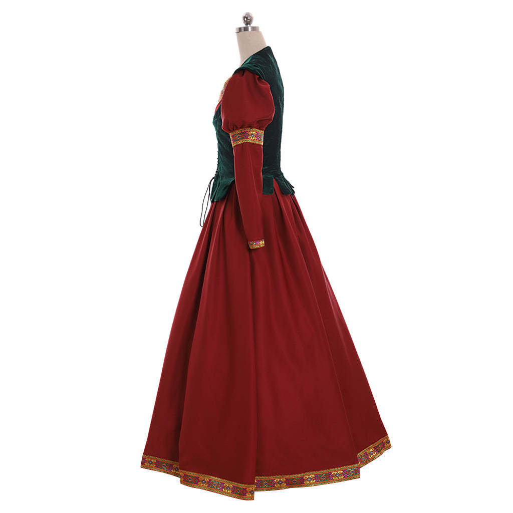 Renaissance Victorian Court Royal Princess Corset Dress Suit - Medieval Tudor Queen Costume-Astricos